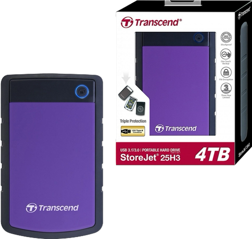 Transcend 4TB 25H3 USB 3.1 External Hard Drive